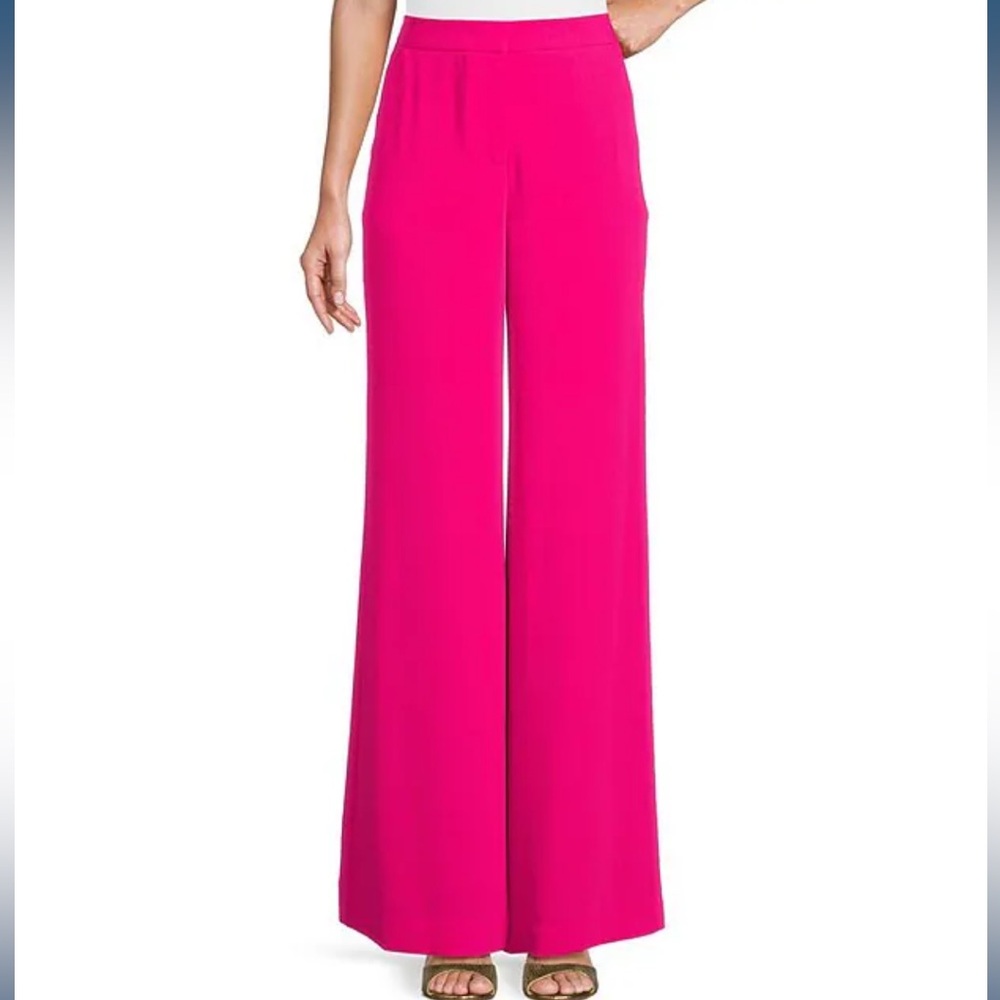 Trina Turk Verity Georgette High Waist Straight Pants